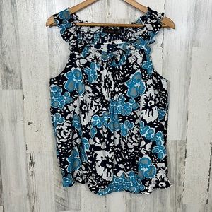 E3- medium blue patterned tank top size M THE LIMITED